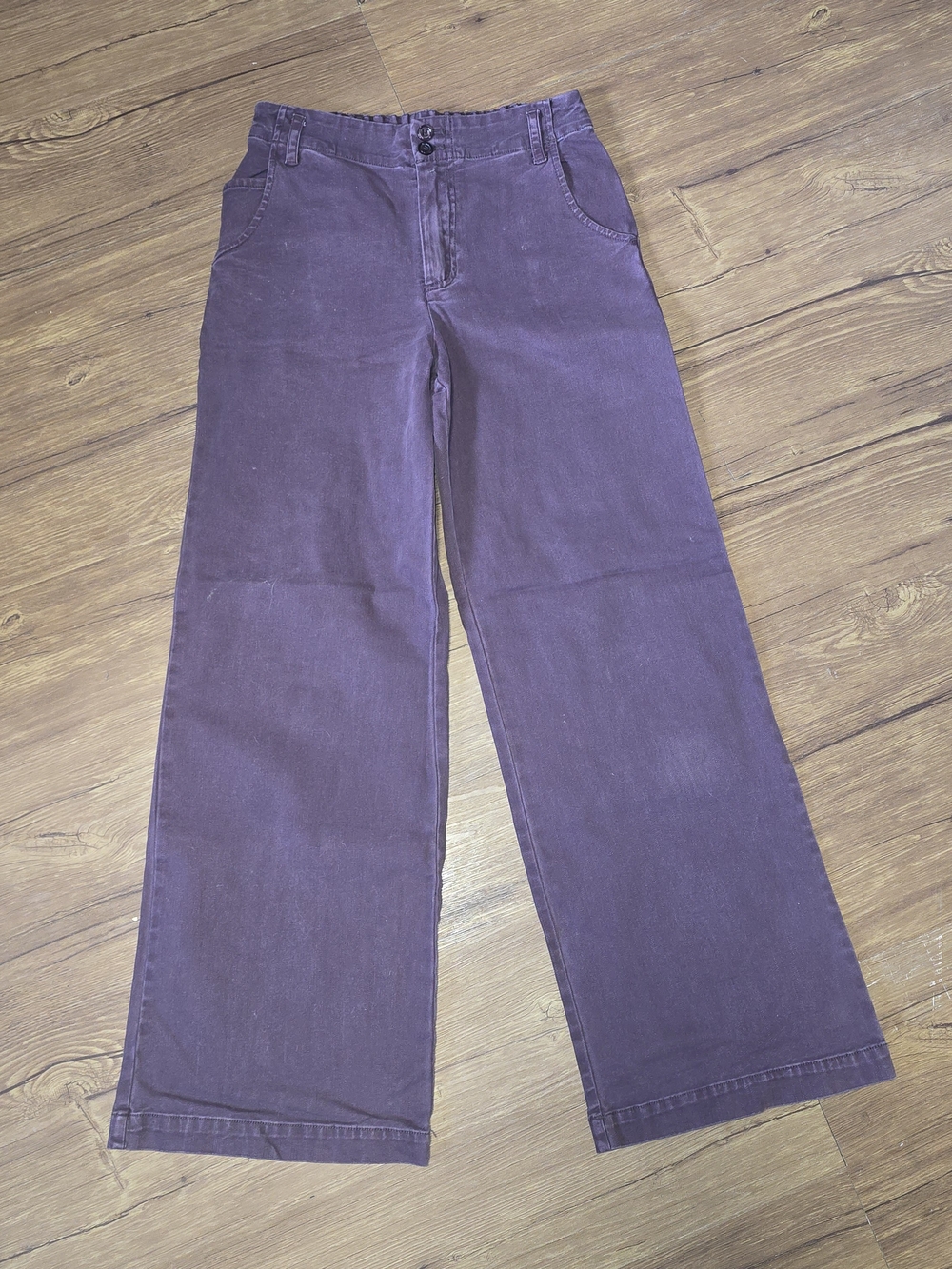 YFB Women’s Wide Leg Jeans in Deep Plum - Size XS - Elastic Waist
